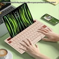 thumbnail image 4 of 79 Keys Wireless Bluetooth Keyboard with Built-in Stand, Portable, Multi-Device, for Tablet, Phone, Desktop, Latte Color, 4 of 4
