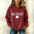 thumbnail image 2 of WTXUE Womens St Patricks Day Hooded Sweatshirts Green Shamrock Dressy Casual Pullover Tops St Patricks Shirt Long Sleeve Oversized Hoodie Shamrock Print Hoodies Irish Clover Tops Wine 5Xl, 2 of 6