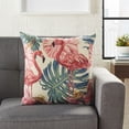 thumbnail image 3 of Nourison Trendy, Hip, New-Age Velvet Flamingos Multicolor Decorative Throw Pillow , 18" x 18", 3 of 4
