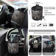 thumbnail image 5 of Yuyamidu Deer Car Seat Cover Full Set of 15 Piece Steering Wheel Cover American Flag Seat Belt Covers Trash Can Air Vent Pouch Rear View Mirror Cover Coasters Key Chain Car Accessories, 4th of July, 5 of 7