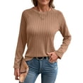 thumbnail image 5 of UVN Sweatshirts For women Long Sleeve Shirts Ladies Fall Crewneck Pullovers Casual Knit Tops, 5 of 8