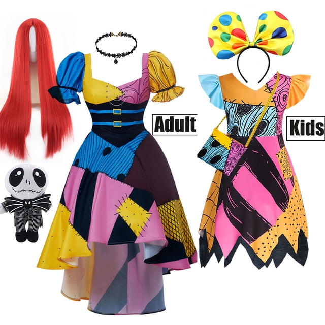 Disfraz de Sally de Pesadilla antes de Navidad para madre e hijos, ropa de Halloween, disfraz familiar, mono de Jack, disfraz