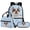Blue Bowknot Pug, variant on Psesaysky Hawaii Shark Backpack for Boys School Bag With Lunch Box Pencil Case for Girls 17 Inch Kindergarten Elementary Backpacks School Bag Cute Portable Laptop Daypack