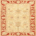 thumbnail image 1 of Ahgly Company Machine Washable Indoor Square Traditional Indian Saffron Orange Area Rugs, 4' Square, 1 of 7
