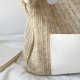 thumbnail image 4 of Bolsa De Hombro Borsa casual da donna Borsa da spiaggia in paglia per il tempo libero Borsa fatta a mano in tessuto (bianco), 4 of 6