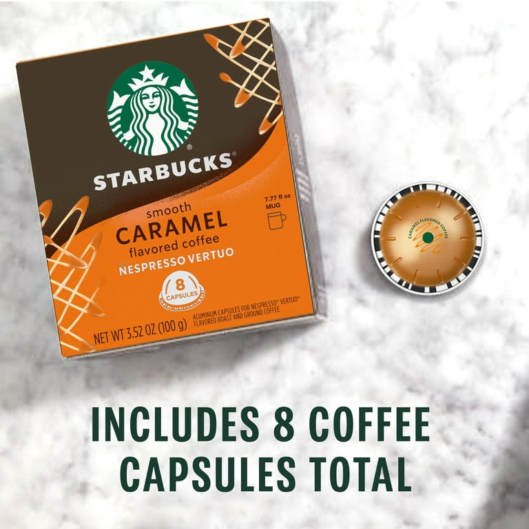 (8 Count) Starbucks by Nespresso Vertuo Line Caramel Naturally Flavored  Coffee