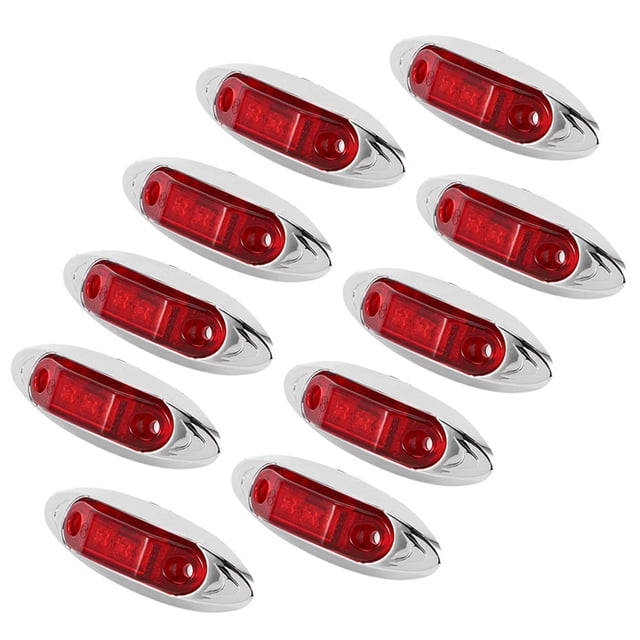 Truck Side Indicator 10pcs 3LED Side Marker Light Waterproof Dustproof Lamp For Truck Trailer LorryRed