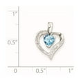 thumbnail image 3 of Sterling Silver Heart Swiss Blue Topaz & Diamond Heart Pendant Carat Wt- 0.53ct, 3 of 4