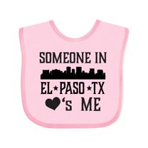 Inktastic El Paso Texas Someone Loves Me Skyline Boys or Girls Baby Bib