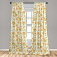 thumbnail image 5 of Ambesonne Vintage Curtains, Floral Peony Bouquets, Pair of 28"x63", Pale Orange Green White, 5 of 5
