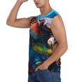 thumbnail image 3 of Balery Ice Blue Ocean Sea Turtle Camisetas sin mangas para hombre, absorbe la humedad y protege contra el mal olor.-Medium, 3 of 7