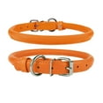 CollarDirect Rolled Leather Dog Puppy Collar for X Small Dogs, Orange