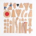 thumbnail image 4 of Wooden Train Track Connector Railway Part Train Set Accessories For Kids Train Track Toy With Smoothly Edges Multicolor, 4 of 5