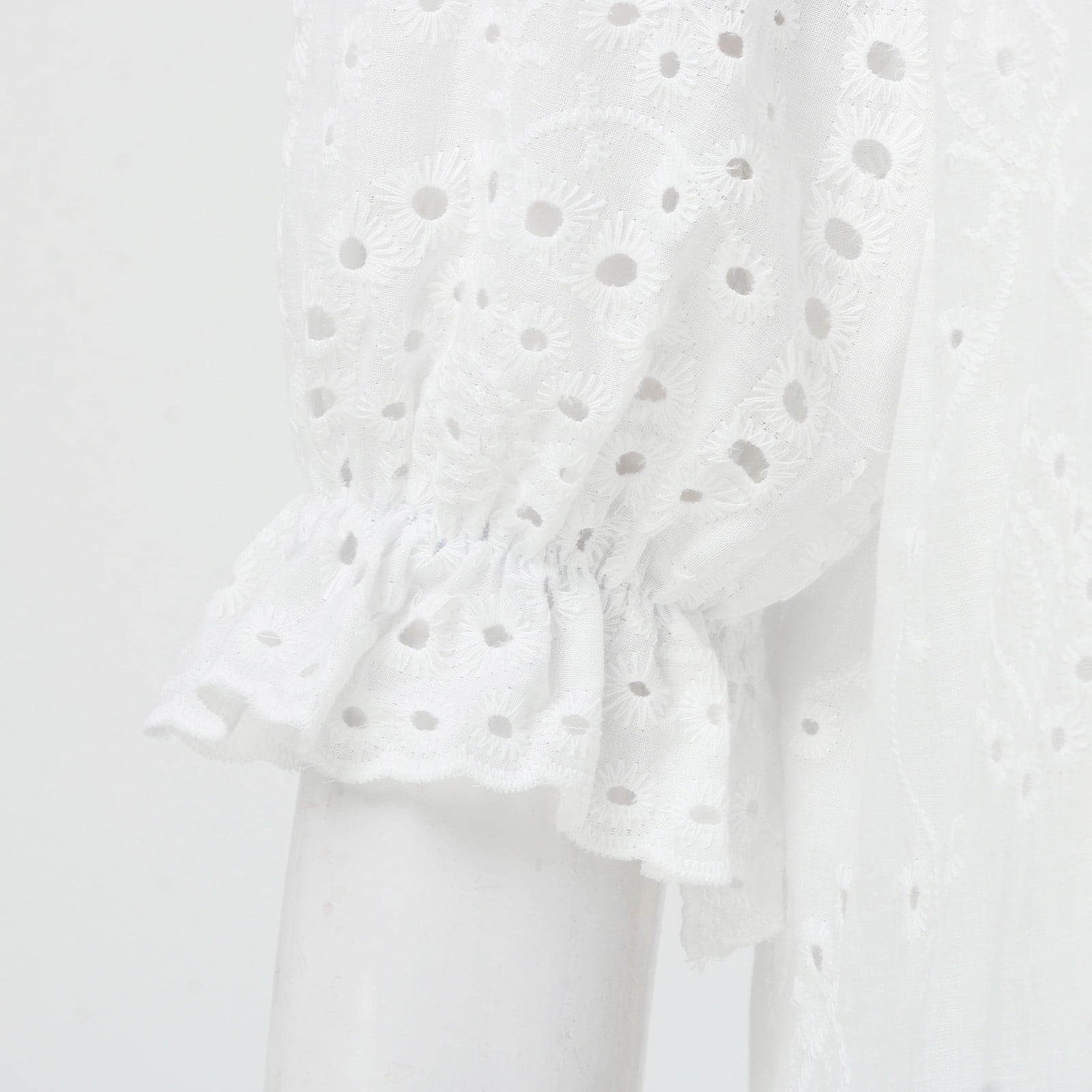 XIAOCHA Eyelet Embroidered Dress for Women Loose V Neck Three Quarter Sleeves Tiered Maxi Dress Airy Boho Vacation Dresses