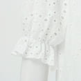 thumbnail image 4 of Vestido blanco de algodón de otoño para mujer, vestido informal holgado de noche largo con crochet hueco, estilo bohemio, con volantes y tallas grandes para mujer, 4 of 4