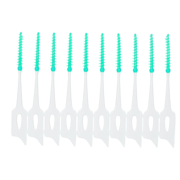 Anself Anself 160-Piece Silicone Interdental Brushes, Soft Bristles for Gentle Gum Massage and Teeth Cleaning, Portable Oral Care Kit in Green
