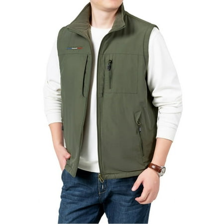Mens Fishing Vest Summer Outdoor Work Vest Utility Safari Travel Lightweight Sleeveless Jackets with Pockets