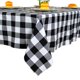 thumbnail image 1 of Mantel cuadrado ShinyBeauty de 137 x 137 cm, color blanco y negro, 1 of 6