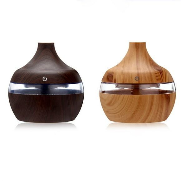 Bois Grain Huile Essentielle Aromathérapie Diffuseur USB Charge Maison Humidificateur d'Air Purifier Apaisant Conduit Nuit Lumière Brume Maker