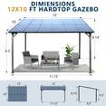 thumbnail image 6 of Unique Choice 10' x 12' ft Outdoor Pergola Gazebo,Wall-Mounted Lean to Metal Awning Gazebo with Roof,Large Heavy Duty for Patio,Decks,Backyard, 6 of 10