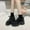 Black, variant on Small Fragrant Style Round-toe Pearl French Retro Mary Shoes For Women Flat Shallow Mouth Gentle Patent Leather Spring