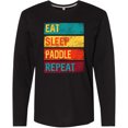 thumbnail image 3 of Inktastic Stand Up Paddle Boarding Eat Sleep Paddle Repeat Long Sleeve T-Shirt, 3 of 5