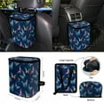 thumbnail image 4 of Renewold Butterfly Car Seat Cover Set 15 Pack with Steering Wheel Seat Belt Strap Rearview Mirror Cover Garbage Cans Air Vent Pouch Cup Coasters Keychain Fit SUV Trucks Vans Sedans, Dark Blue, 4 of 7