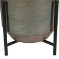thumbnail image 3 of LuxenHome 2-Piece Weathered Copper MgO Round Planters with Metal Stand, 3 of 10