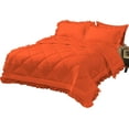 thumbnail image 5 of DNG Creations 3 Piece Ruffle Diamond Comforter All Season 550 GSM Oversized King Size - 800 Threads Count, 100% Egyptian Cotton Solid Orange Colour, 5 of 7