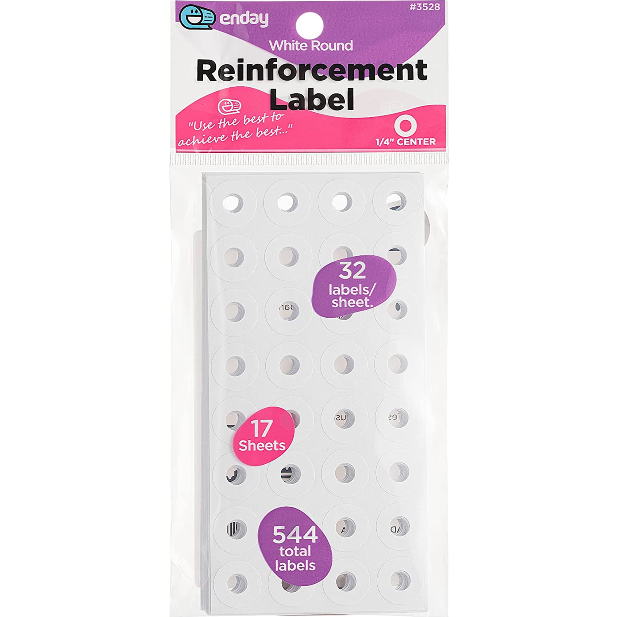 Enday White Paper Hole Reinforcements Adhesive Paper Punch Sticker Pack