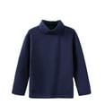 thumbnail image 1 of MIASHUI Kids Tops Children's Turtleneck Long Sleeved Warm T Shirts Solid Color Pullover,Navy,3-4 Years, 1 of 5