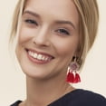 thumbnail image 4 of YSNOOWE 1Par Pendientes Boho Étnicos Con De Borlas Rojas Para Año Nuevo Lunar, 4 of 6