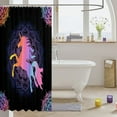 thumbnail image 3 of Paris Shower Curtain Eiffel Tower Musical Notes Bathroom Curtain for Kids Women Couple Bathroom Decor Beauty Butterfly Flowers Waterproof Curtain Purple Romantic Bath Curtain,12 Hooks,72"Wx72"L, 3 of 6