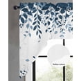 thumbnail image 2 of Blue Spring Botanical Swag Valances for Windows, Small Curtains Drapes, Weeping Eucalyptus Butterfly Kitchen Window Curtains Over Sink Rod Pocket Window Treatment Valance for Bedroom/Bathroom 56"x36", 2 of 5