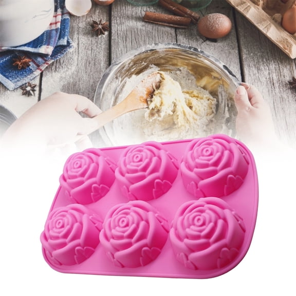 Silicone Rose Flower Shape Molds for Chocolate, Soap, Bread, Cornbread, Bundt Cake, Muffin, Pudding (Rose)
