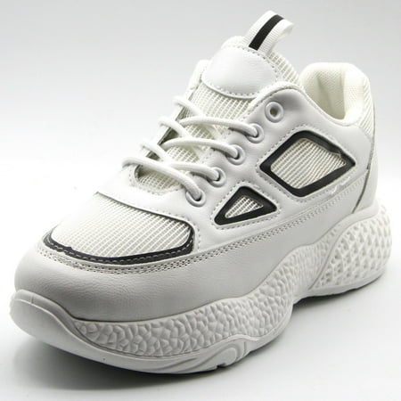 

Women Thick Sole Women Walking Breathable Sneakers Lightweight Shoes White