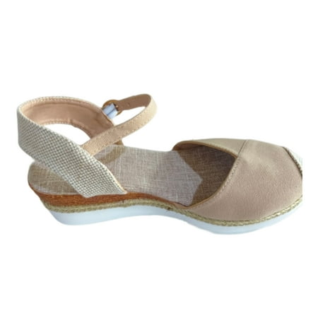 

Fesfesfes Wedge Sandals Fashion Ladies Large Size Wedges Wrapped Shoes Casual Shoes High Heel Sandals 5.5(36)