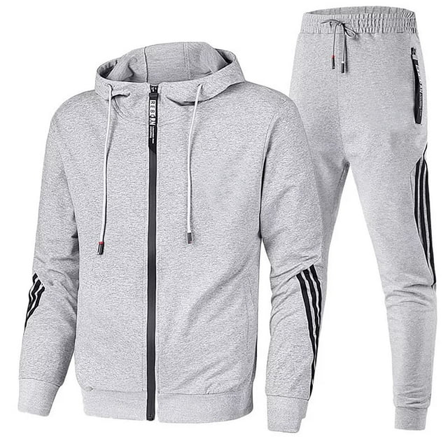 Men's European And American Style Relaxed Leisure Color Block Autumn And Winter 3D Sports Suit