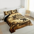 thumbnail image 4 of Homewish Wild Animal Bear Bedding Comforter Set,Rustic Farmhouse Cabin Twin Comforter Sets,Beige Brown Bedding Set For Boys Kids,Ultra Soft Home Decor Reversible,2 Pieces, 4 of 9