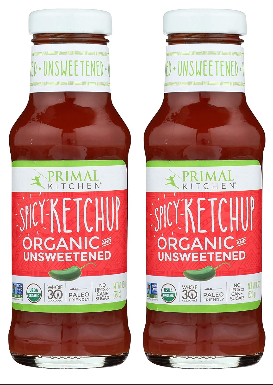 Primal Kitchen Spicy Ketchup Organic and Unsweetened 11.3 Ounce | 2 ...
