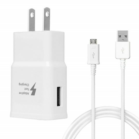 Alcatel Ideal / Streak Adaptive Fast Charger Micro USB 2.0 Charging Kit [1 Wall Charger + 5 FT Micro USB Cable] Dual voltages for up to 60% Faster Charging! White