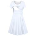 thumbnail image 4 of Edvintorg Dresses for Women Maternity Dresses Lightweight Crewneck Short Sleeve A-Line Nursing Dress Summer Clothes for Pregnancy White XXL, 4 of 4
