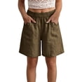 thumbnail image 2 of Endives Women's Linen Short High Waist Casual Shorts Summer Breathable Loose Fit Wide Leg Short Beach Shorts With Pockets Daily Wear, 2 of 6