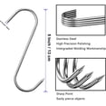 thumbnail image 2 of LayHyand 12 Pcs S Shaped Stainless Steel Meat Hooks, 5 Inch, 4MM Diameter, 100 Pound Load, Silver, Kitchen, Rack, Smoker, Hanging, 2 of 8