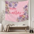 thumbnail image 5 of Happy Mother's Day Tapestry for Bedroom Wall Hanging Tapestry, Pink Love Heart Purple Spring Floral Ceiling Backdrop Tapestries Poster Blanket Wall Decor for Teens Room Living Room Dorm 59" x 79", 5 of 8