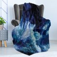 thumbnail image 4 of Space Soft Flannel Fleece Blanket, Nebula Gas Cloud on Celestial Sphere Universe Themed Infinity Design Galaxy Art Print, Cozy Plush for Indoor and Outdoor Use, 50" x 60", Dark Blue, by Ambesonne, 4 of 5