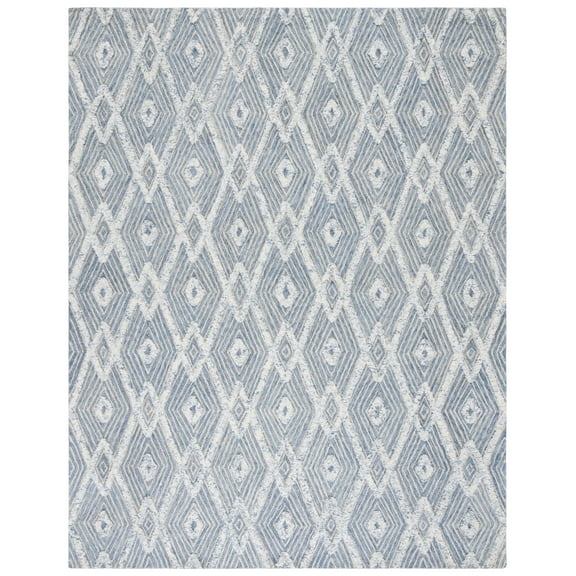 SAFAVIEH Kenya Shanika Diamond Area Rug, Blue/Ivory, 8' x 10'