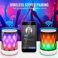 thumbnail image 2 of LFS Portable Bluetooth Speakers with Lights, Night Light Wireless Speakers, RGB Color Change, TWS Pairing, Waterproof Small Speaker for Home, Party, Outdoor-White, 2 of 7
