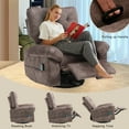 thumbnail image 7 of Rocker Recliner Chair with Massage and Heat Function, 360 °Swivel, Overstuffed Wide Seat Single Sofa Lounge Chairs with Side Pocket, Manual Home Theater Recliners for Living Room Office, 7 of 7