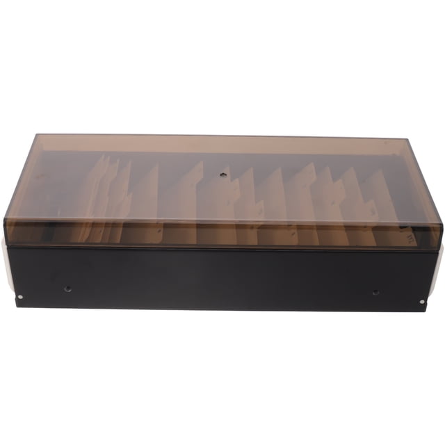 UPOUART Caja Organizadora De Tarjetas De Negocios Para Escritorio Material Plástico Negro Almacenamiento Amplio
